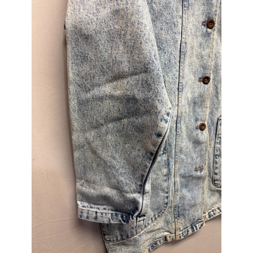 Lee‎ Chore Coat Jacket Mens Blue Denim Cotton Corduroy Collar Pocket Vintage - Picture 12 of 16